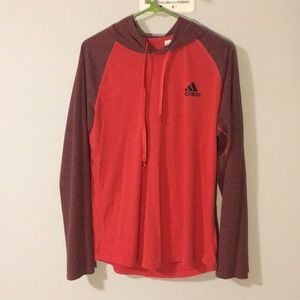 Orange/red adidas climalite hoodie